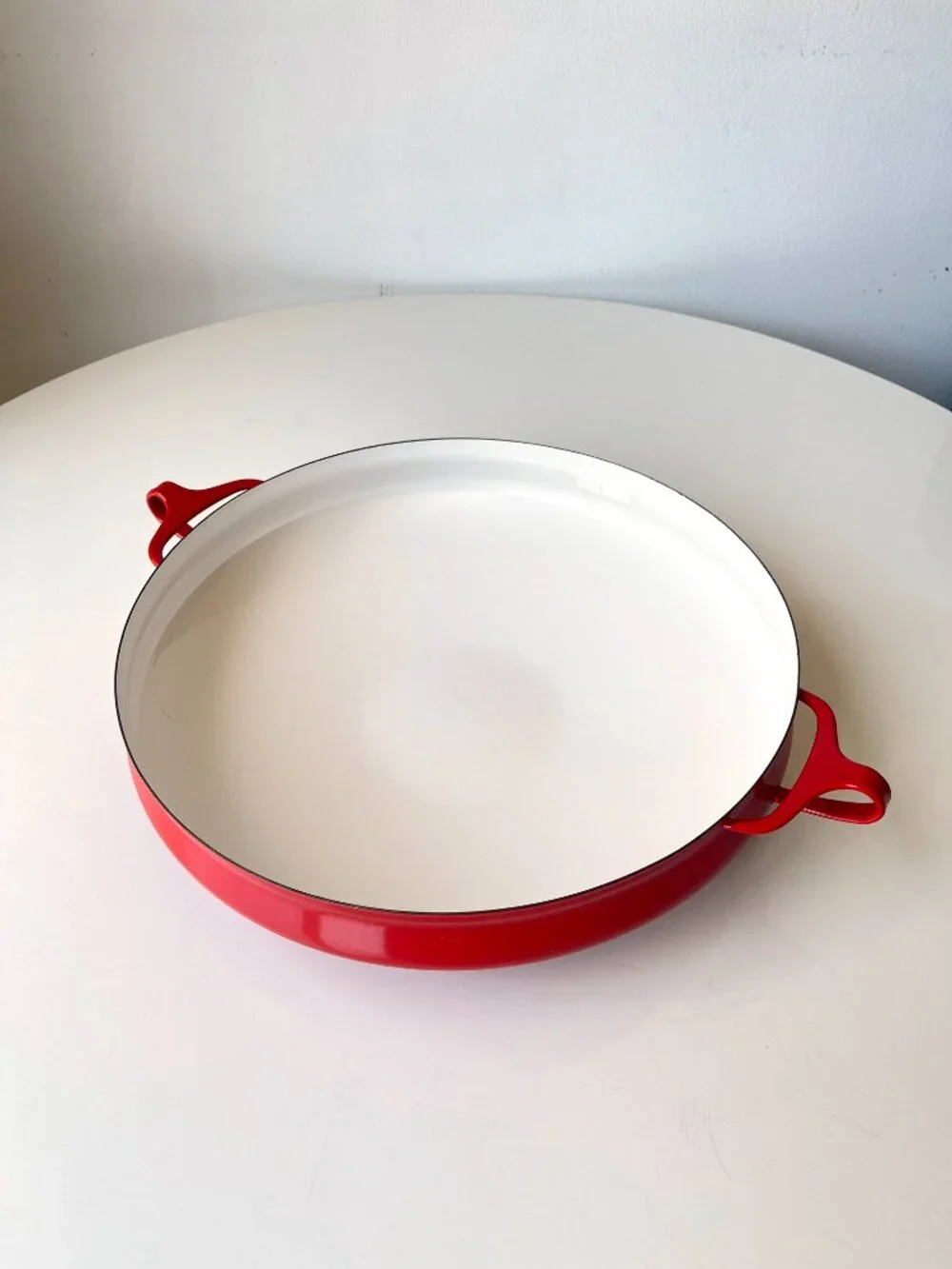Vintage MCM Dansk Designs Kobenstyle Quistgaard Danish Red Enamel Paella Pan